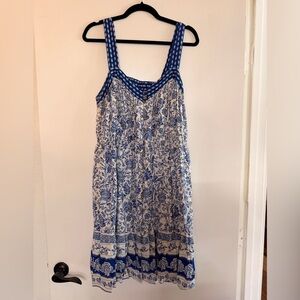 Knox Rose Blue and White Floral Maxi Sundress